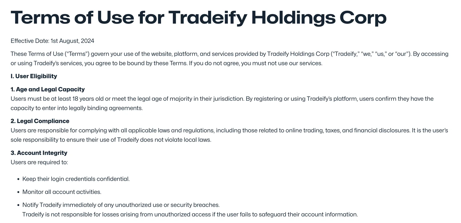 Tradeify Terms of Use
