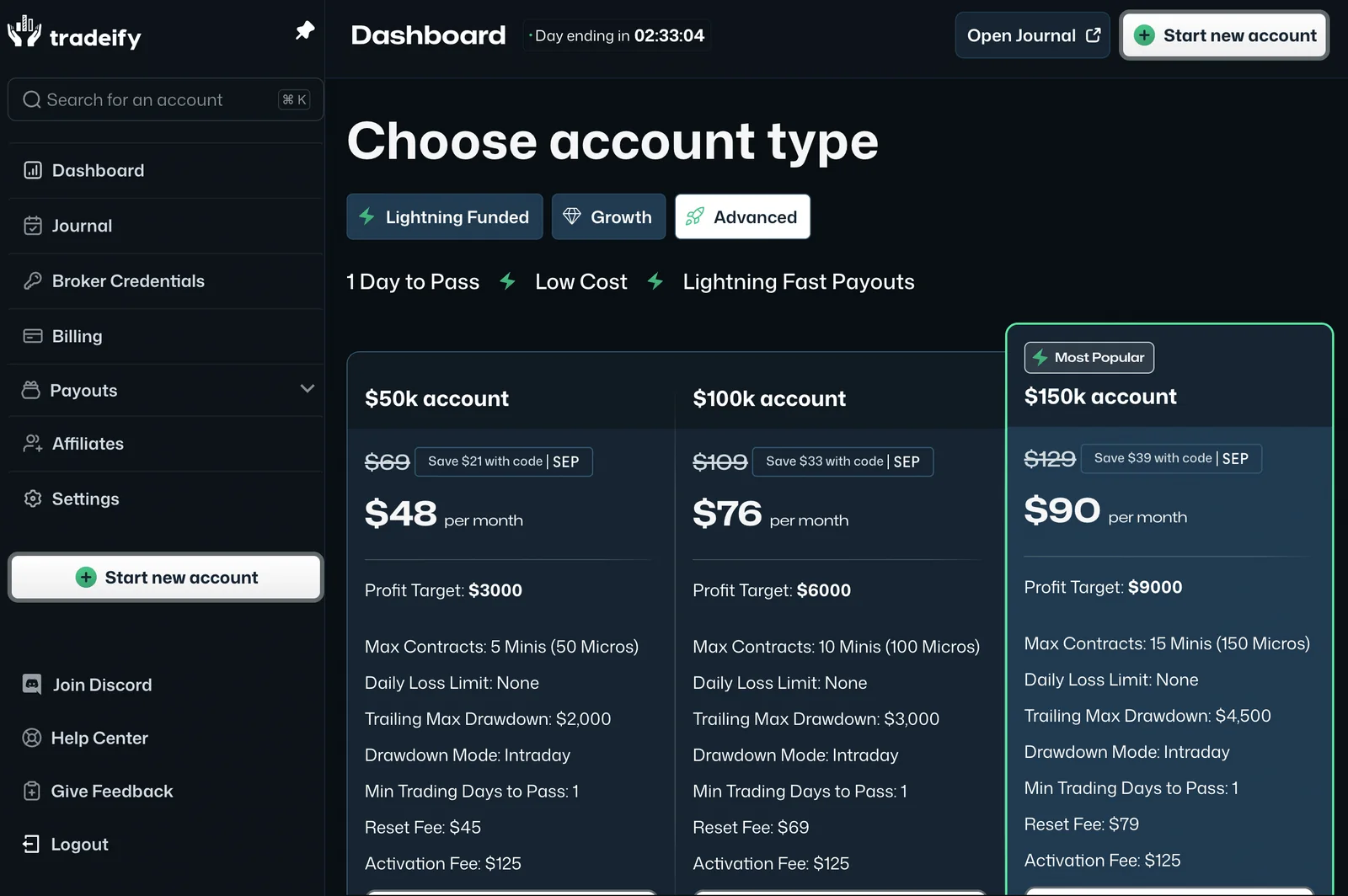 Tradeify Dashboard