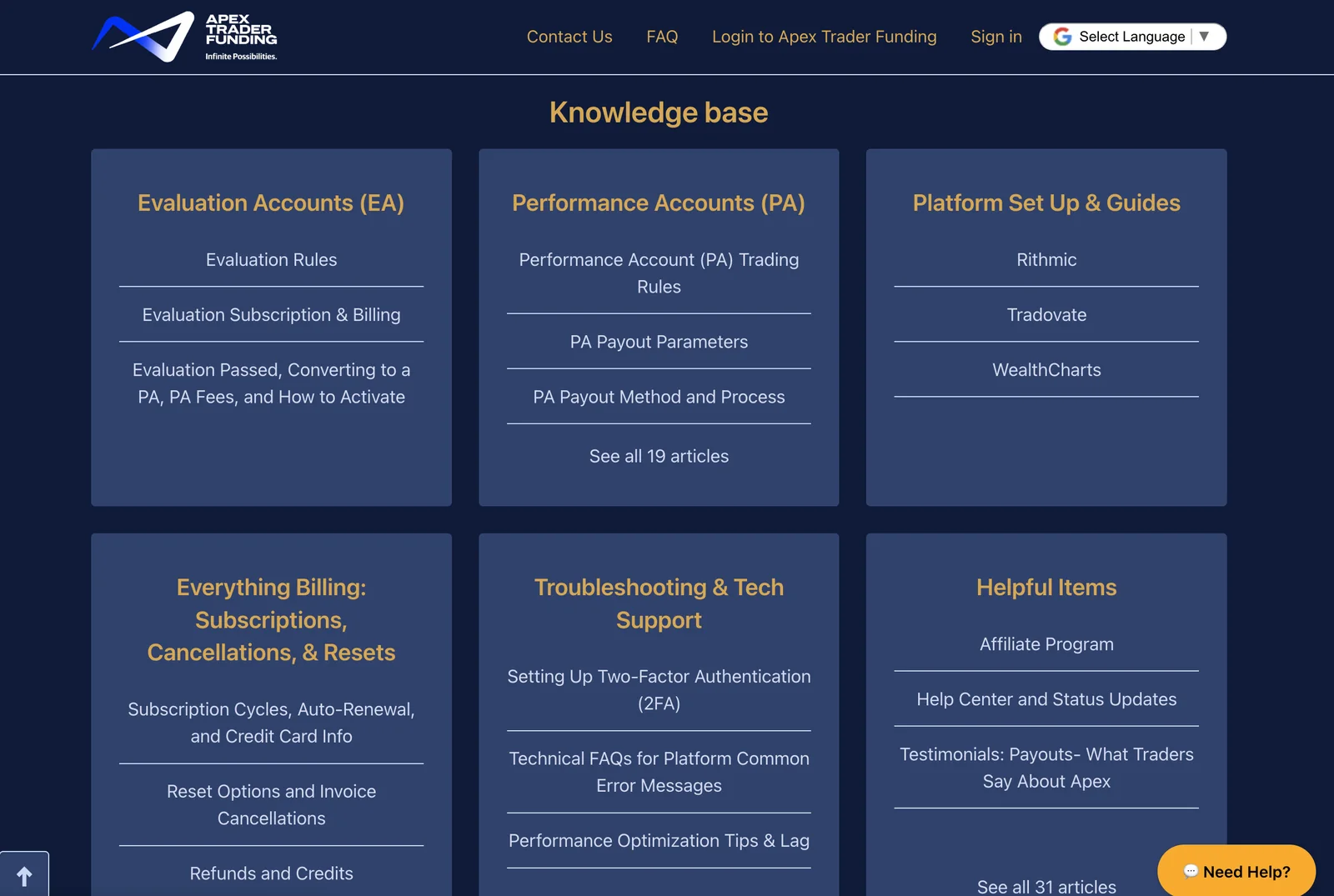 Apex Trader Funding Knowledge Base