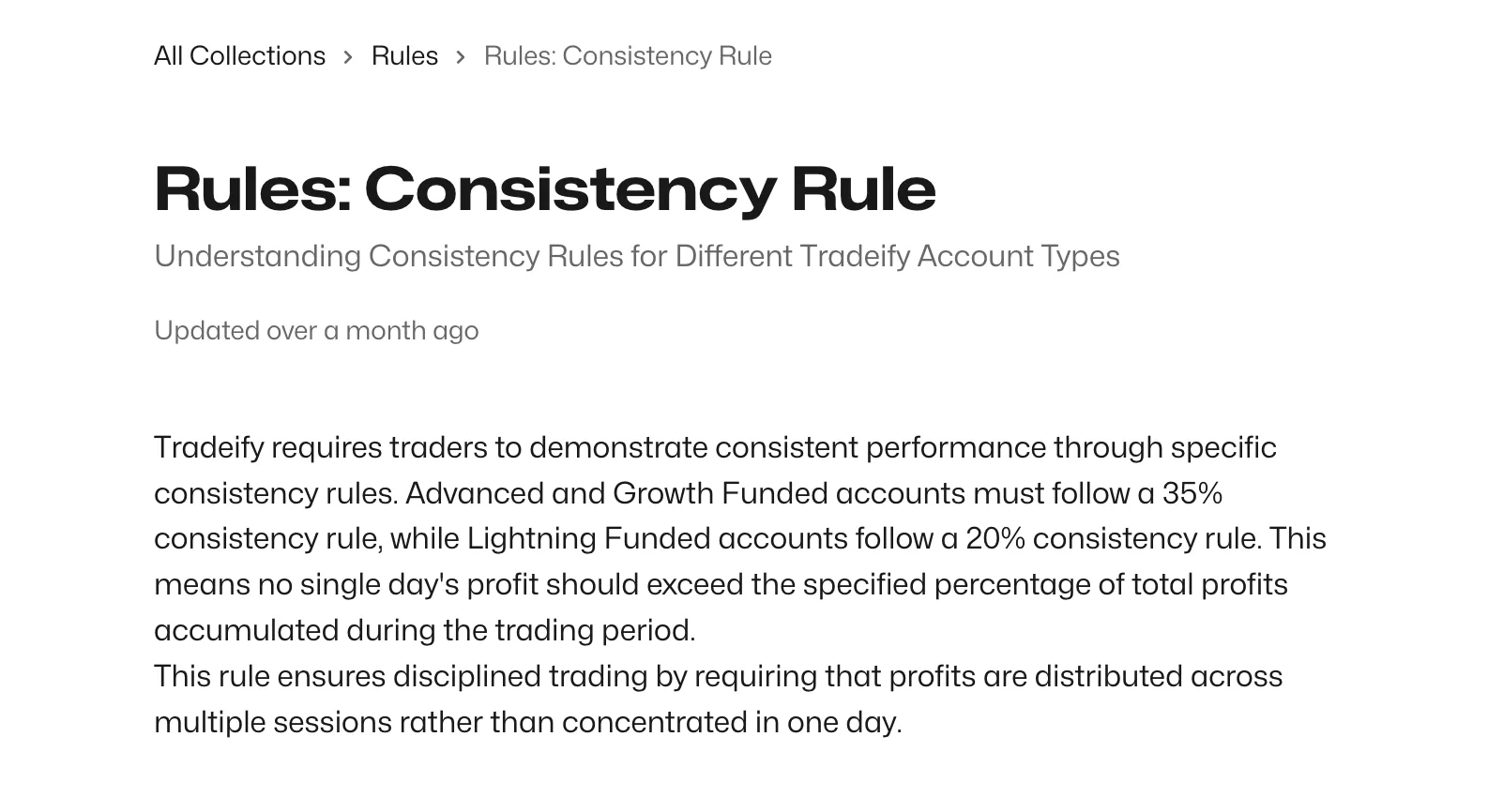 Tradeify Consistency Rule