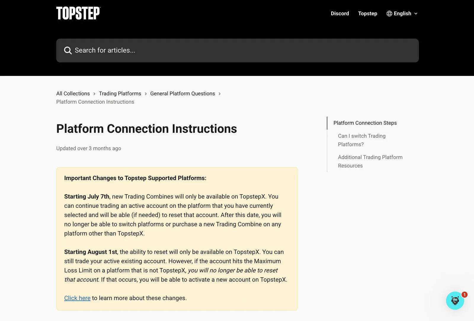 Topstep Platform Restrictions